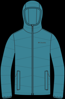 Columbia pánska zimná bunda Fivemile Butte™ Hooded Jacket azúrovo modrá Veľkosť: L, Farba: Shasta