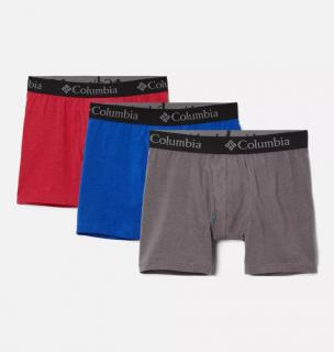 Columbia Pánske Boxerky 3 kusy Performance Stretch Veľkosť: XL, Farba: Šedé/Modré/Červené