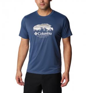 Columbia Pánske tričko Hike™ Graphic SS Tee modré Veľkosť: M, Farba: Dark Mountain