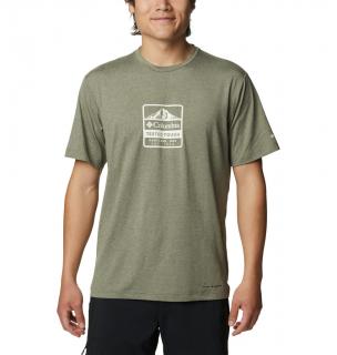 Columbia Pánske tričko Tech Trail™ Front Graphic SS Tee Veľkosť: L, Farba: Stone Green Heather