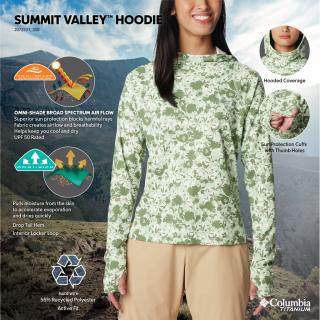 Columbia TITANIUM Dámska mikina funkčná Summit Valley™ Hoodie zelená Veľkosť: L, Farba: Sage Leaf Popfl