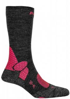 PAC Turistické ponožky MERINO 19% Compression Pro Veľkosť: 38-41, Farba: Antracite-Coral