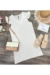 Biele bavlnené šaty Agha veľkosť: L