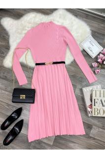 Ružové úpletové šaty Laury veľkosť: M/L