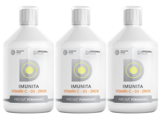 99-dňový program IMUNITA vitamín C + D3 + zinok 3x500 ml