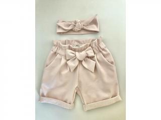 Bavlnené šortky s mašľou Baby Powder - Powder Pink Veľkosť: 110