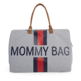 Prebaľovacia taška Childhome - Mommy Bag Big Off Grey Stripes Red / Blue