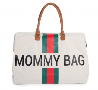 Prebaľovacia taška Childhome - Mommy Bag Big Off White Stripes Green / Red