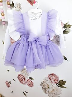 Tylová sukňa s volánmi Bianca - Purple Veľkosť: 104 - 110