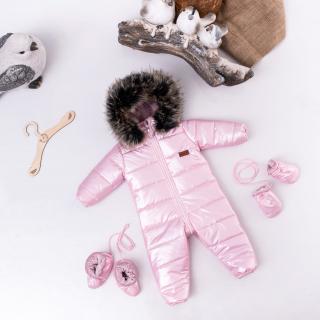 Zimný fashion overal s rukavicami Missimi - Pearly Pink Veľkosť: 80