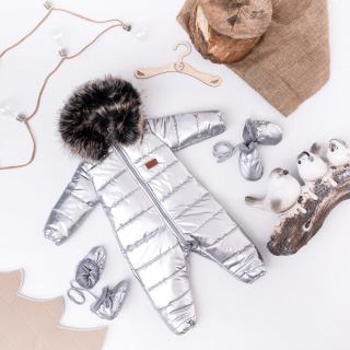 Zimný fashion overal s rukavicami Missimi - Silver Veľkosť: 104
