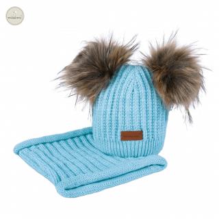 Zimný set čiapka a nákrčník Missimi - rôzne farby Farba: Blue, Veľkosť: 1 až 3 roky