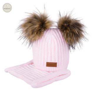 Zimný set čiapka a nákrčník Missimi - rôzne farby Farba: Light Pink, Veľkosť: 1 až 3 roky