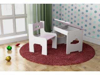 Otvárací stôl so stoličkou Obláčik ružový