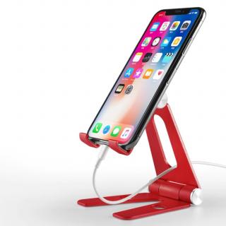 Kovový elegantní dvoupolohový stojan na tablet/mobil Barva: Červená