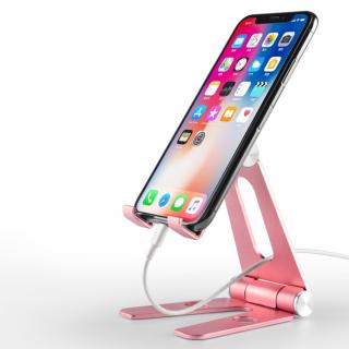 Kovový elegantní dvoupolohový stojan na tablet/mobil Barva: Růžová