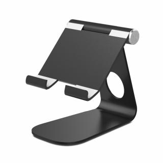 Kovový elegantný polohovací stojan na tablet/mobil Farba: čierna