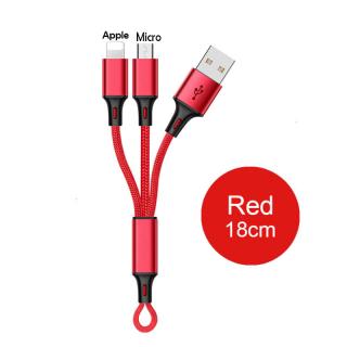 Krátký nabíjecí kabel USB - farebný Barva: Červená