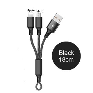 Krátký nabíjecí kabel USB - farebný Barva: Čierná