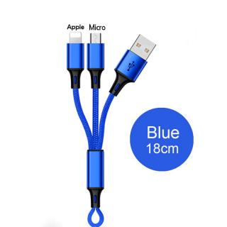 Krátký nabíjecí kabel USB - farebný Barva: Modrá