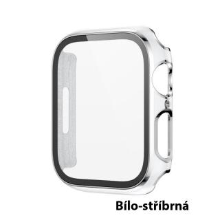 Luxusní obal na Apple Watch Serie 7 / 8 - 41 mm Barva: Bílo-stříbrná