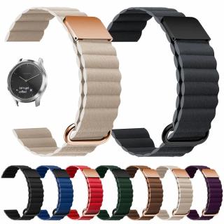 Magnetický kožený pásek na Garmin Venu 2 / vivo 4 - řemínek 22 mm Barva: Čierná