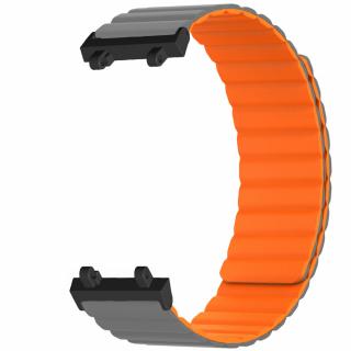 Magnetický Silikónový pásek pro Amazfit T-Rex 2 Barva: Šedo-oranžová