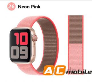 Nylonový pásek pro APPLE WATCH 38/40/41 mm možnosti: Neon Pink