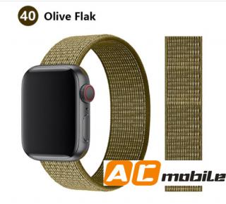 Nylonový pásek pro APPLE WATCH 38/40/41 mm možnosti: Olive Flak