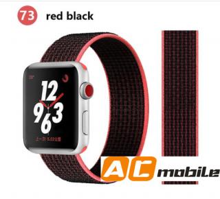 Nylonový pásek pro APPLE WATCH 38/40/41 mm možnosti: Red black