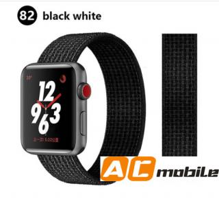 Nylonový pásek pro APPLE WATCH 42/44/45 mm možnosti: Black white