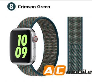 Nylonový pásek pro APPLE WATCH 42/44/45 mm možnosti: Crimsin Green