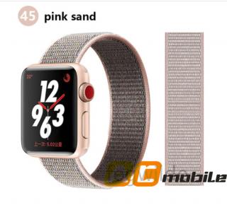 Nylonový pásek pro APPLE WATCH 42/44/45 mm možnosti: Pink sand