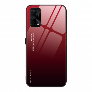 Obal na Realme 7 5G - sklenený Barva: ČERVENO-ČERNÁ