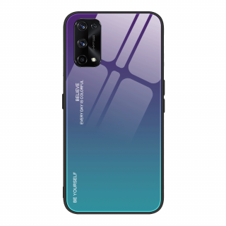 Obal na Realme 7PRO - sklenený Barva: Zelená - fialová