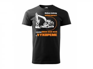 Pánske tričko Ručne kopac (potlač na hruď) Farebné prevedenie: 01 čierna, Veľkosť: XL