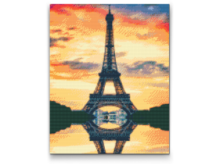 Diamantovanie podľa čísiel - Eiffelova veža Veľkosť: 40x50cm, Rám: Bez rámu, iba plátno