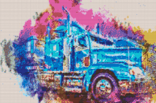 Diamantovanie podľa čísiel - Farebný kamión Veľkosť: 40x60cm, Rám: Bez rámu, iba plátno