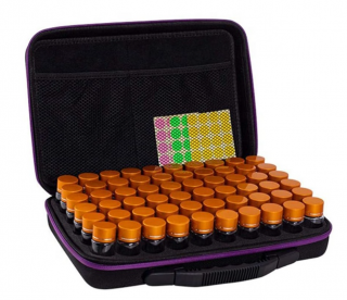 Kufrík na diamanty - 60 fľaštičiek (zlaté viečko) Farba: Oranžová