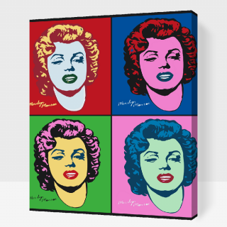 Maľovanie podľa čísiel - 4 odtiene Marilyn Veľkosť: 60x80cm, Rám: S vnútorným rámom