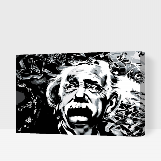Maľovanie podľa čísiel - Albert Einstein Veľkosť: 40x60cm, Rám: S vnútorným rámom