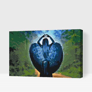 Maľovanie podľa čísiel - Anjel šíriaci lásku Veľkosť: 80x120cm, Rám: S vnútorným rámom
