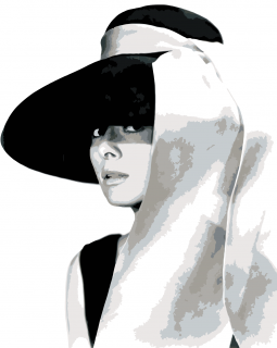 Maľovanie podľa čísiel - Audrey Hepburn v klobúku Veľkosť: 40x50cm, Rám: Bez rámu, iba plátno