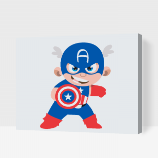 Maľovanie podľa čísiel - Avengers, Captain America Veľkosť: 40x50cm, Rám: S vnútorným rámom