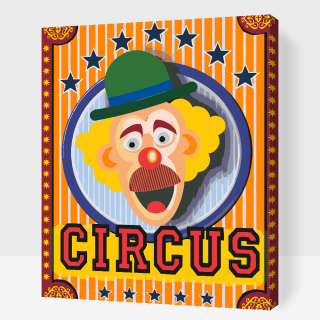 Maľovanie podľa čísiel - Cirkus Veľkosť: 40x50cm, Rám: S vnútorným rámom