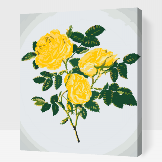 Maľovanie podľa čísiel - Divoké žlté ruže Veľkosť: 40x50cm, Rám: S vnútorným rámom