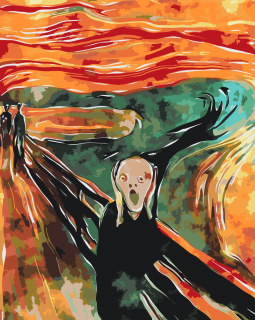 Maľovanie podľa čísiel - Edvard Munch - Výkrik Veľkosť: 60x80cm, Rám: Bez rámu, iba plátno