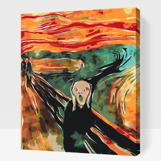 Maľovanie podľa čísiel - Edvard Munch - Výkrik Veľkosť: 60x80cm, Rám: S vnútorným rámom