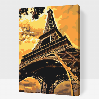 Maľovanie podľa čísiel - Eiffelova veža 2 Veľkosť: 40x60cm, Rám: S vnútorným rámom