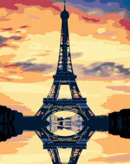 Maľovanie podľa čísiel - Eiffelova veža Veľkosť: 40x50cm, Rám: Bez rámu, iba plátno